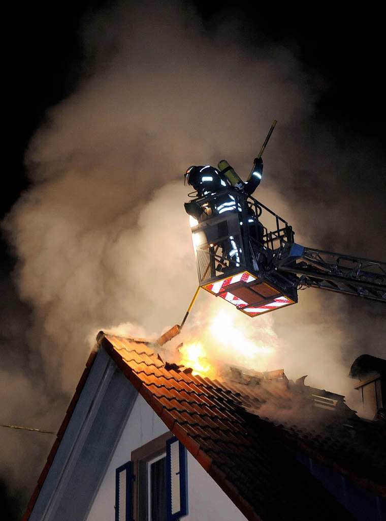 In Drlinbach brennt  im Februar ein Dachstuhl