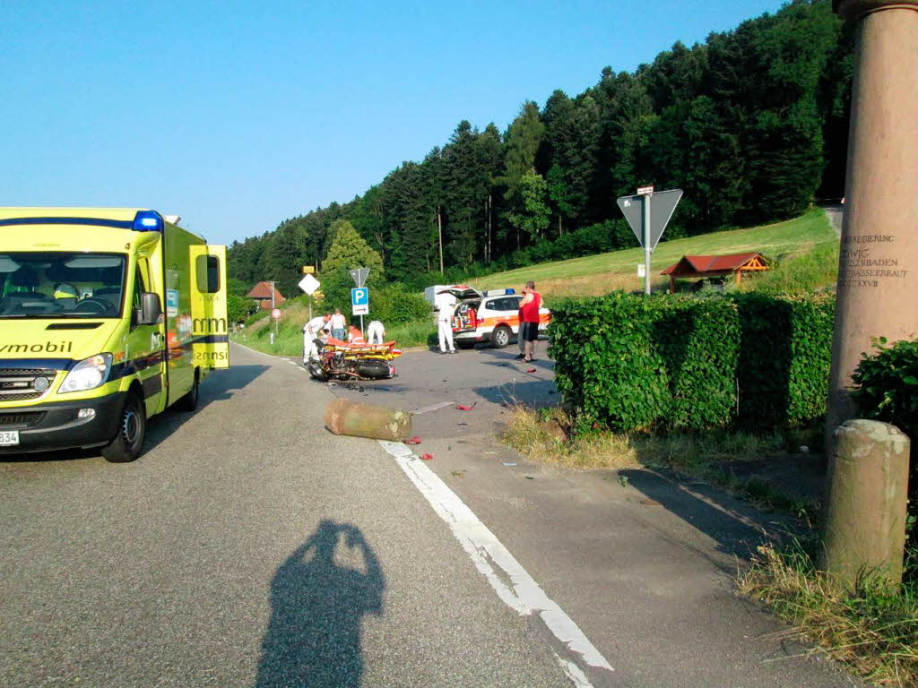 Schwerer Motorradunfall im Juli auf dem Schnberg.