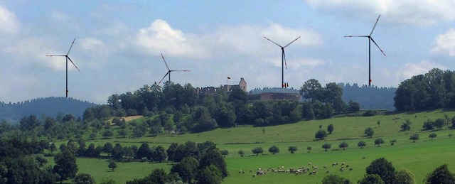 Eine starke Beeintrchtigung des Lands...Windrder wie montiert gebaut wrden.   | Foto: Fotomontage: IG Gegenwind