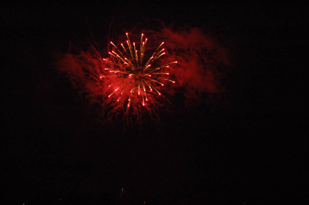 Das am Adelberg in Rheinfelden gezndete Feuerwerk  sorgte fr viele Ohs und Ahs bei den Besuchern. 