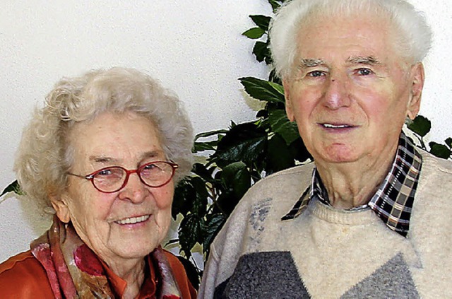 Feierten jngst diamantene Hochzeit : Marianne Gertraud und Heinz Hfer.   | Foto: trogus