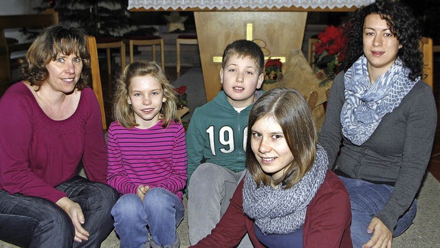 Drlinbacher Sternsinger mit ihren Bet... Hannah, Lukas, Laura, Yvonne Gppert.  | Foto: Heidi Fssel