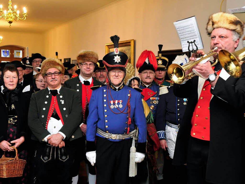 Neujahrsbesuch von Trachtenabordnungen der Region bei Regierungsprsidentin Brbel Schfer.