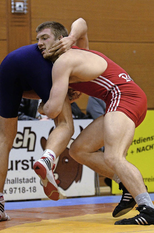 Ringen, 2.Bundesliga, RKG Freiburg 200...von Freiburg gegen Frederik Wunderlich  | Foto: Patrick Seeger