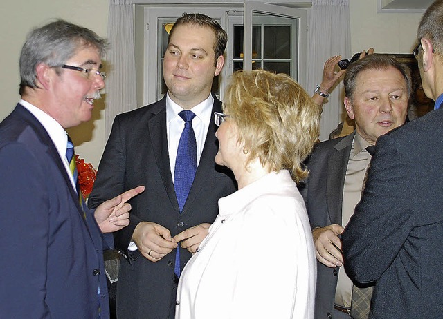 Zeit fr Gesprche: Eckart Hanser, Fel...Paul Renz (von links) im Haus Salmegg   | Foto: Ralf Staub
