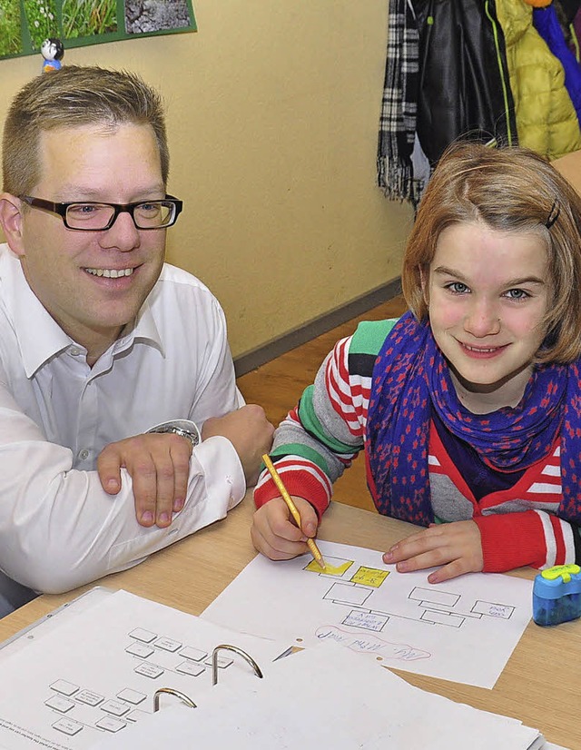 Andreas Maier besuchte seine Tochter J...e Konzept des Lernateliers zu erleben.  | Foto: Stefan Pichler