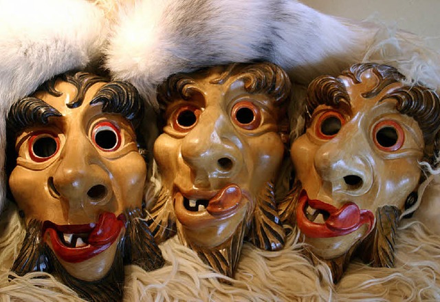 Narren, die sich gegenseitig narren. H... die Maske der  Mllheimer Dorfzottel.  | Foto: Thorsten Schwanz