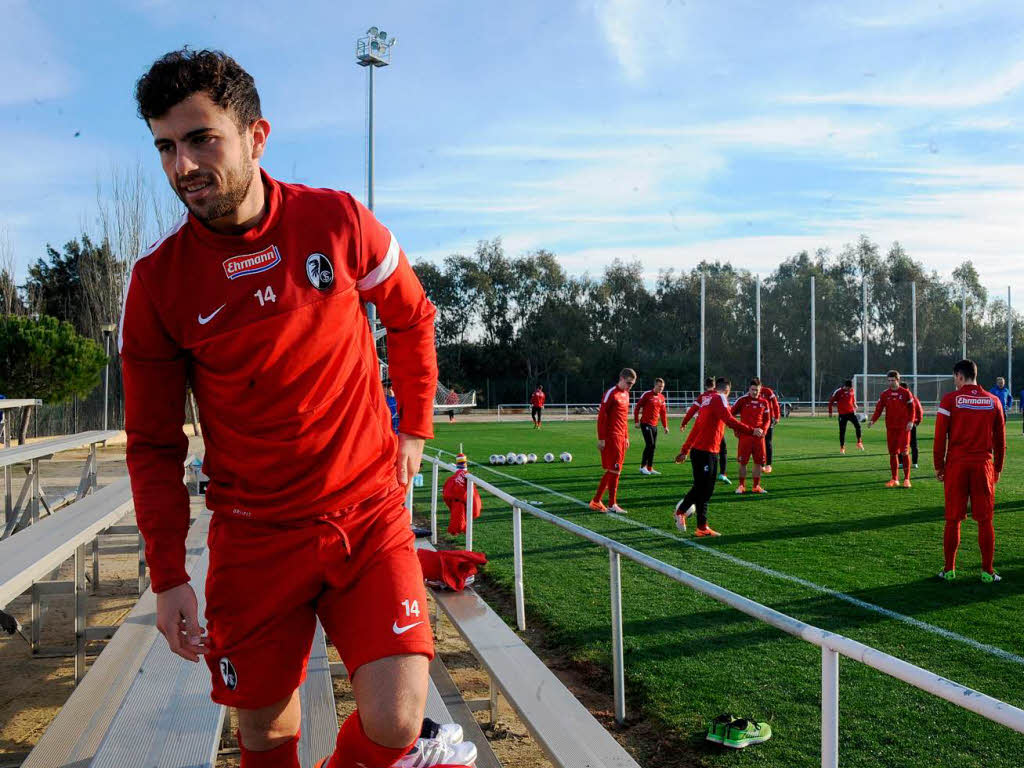 Die Spieler des SC Freiburg ben im Trainingslager im spanischen Rota.