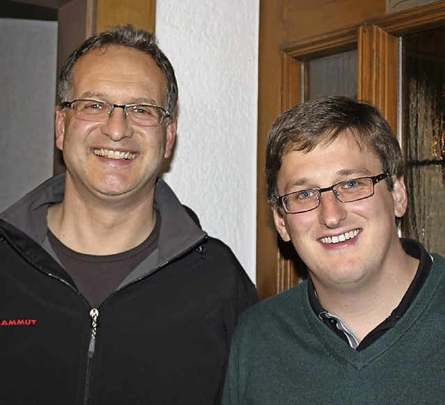 Matthias Hirschbolz und Fabian Thoma vom CDU-Stadtverband Elzach  | Foto: Joel Perin