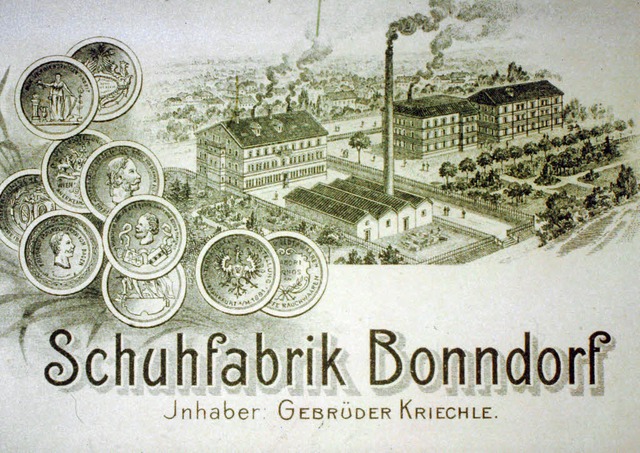 Die Schuhfabrik Gebrder Kriechle (ver...Lederausstellung 1881 in Frankfurt/M.   | Foto: Archiv hany