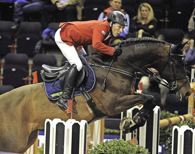 Zugpferd fr Hans-Dieter Dreher in Basel: der Hengst Colore   | Foto: Keller