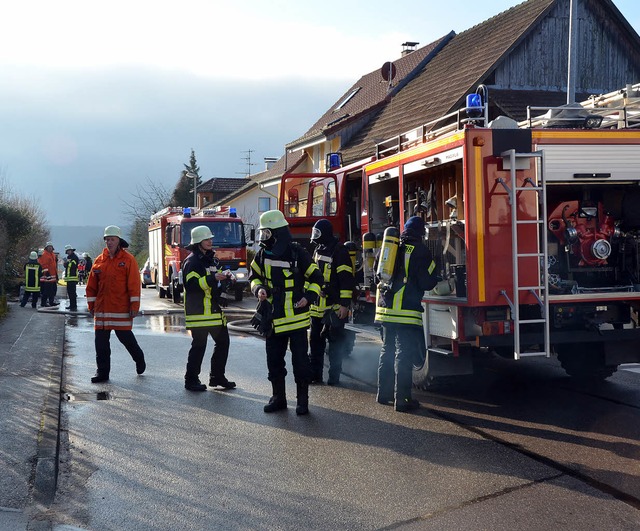 Zu einem Groeinsatz musste die Feuerw...um Glck, dass Schlimmeres passierte.   | Foto: Ralf Dorweiler