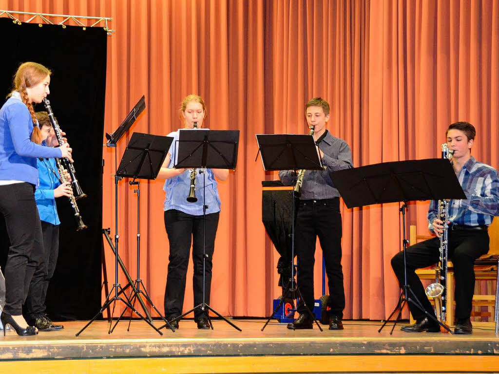 Das Klarinettenquintett der Jugendmusikschule.