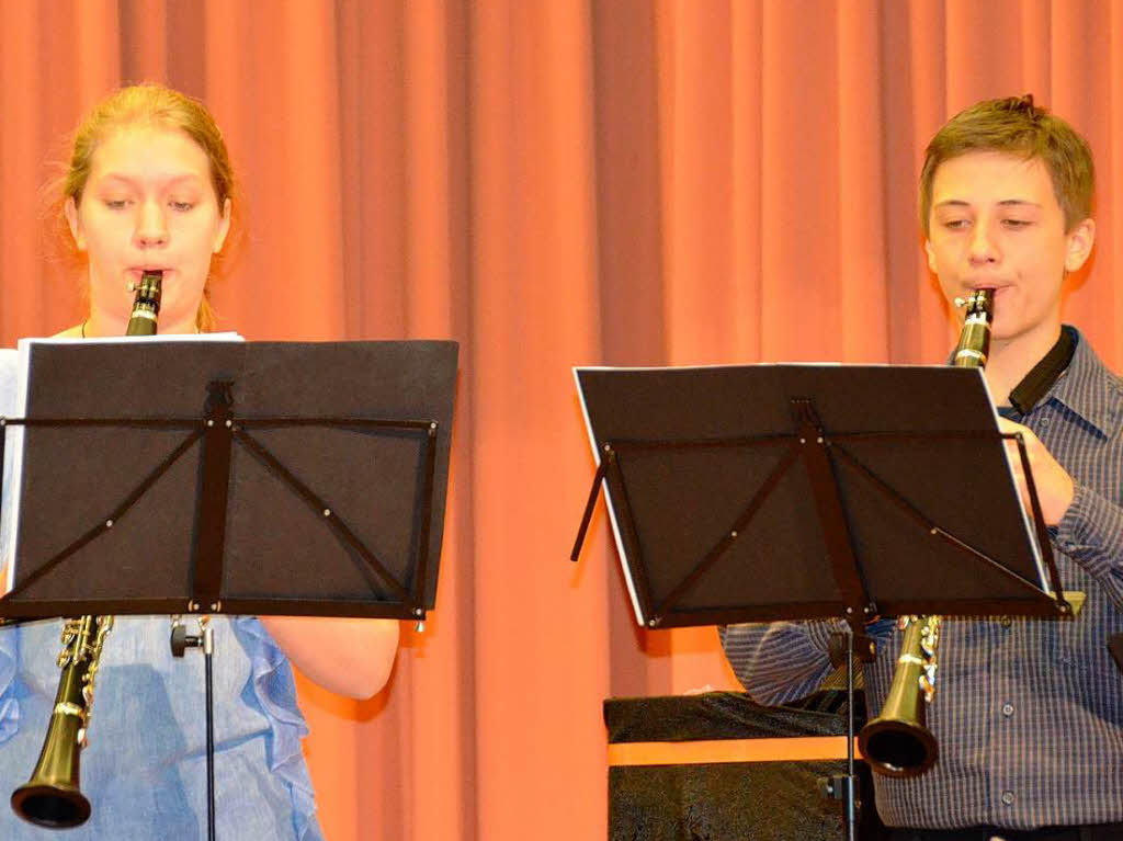 Das Klarinettenquintett der Jugendmusikschule.