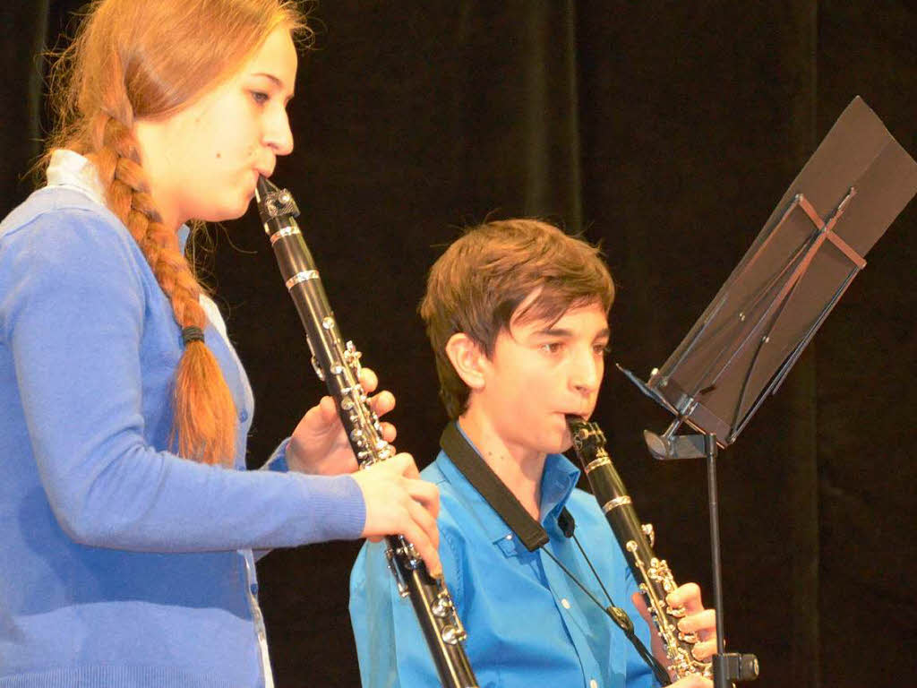 Das Klarinettenquintett der Jugendmusikschule.