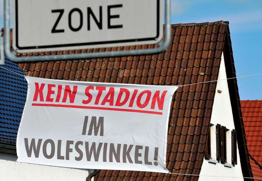 Protest gegen das geplante SC-Stadion im Wolfswinkel
