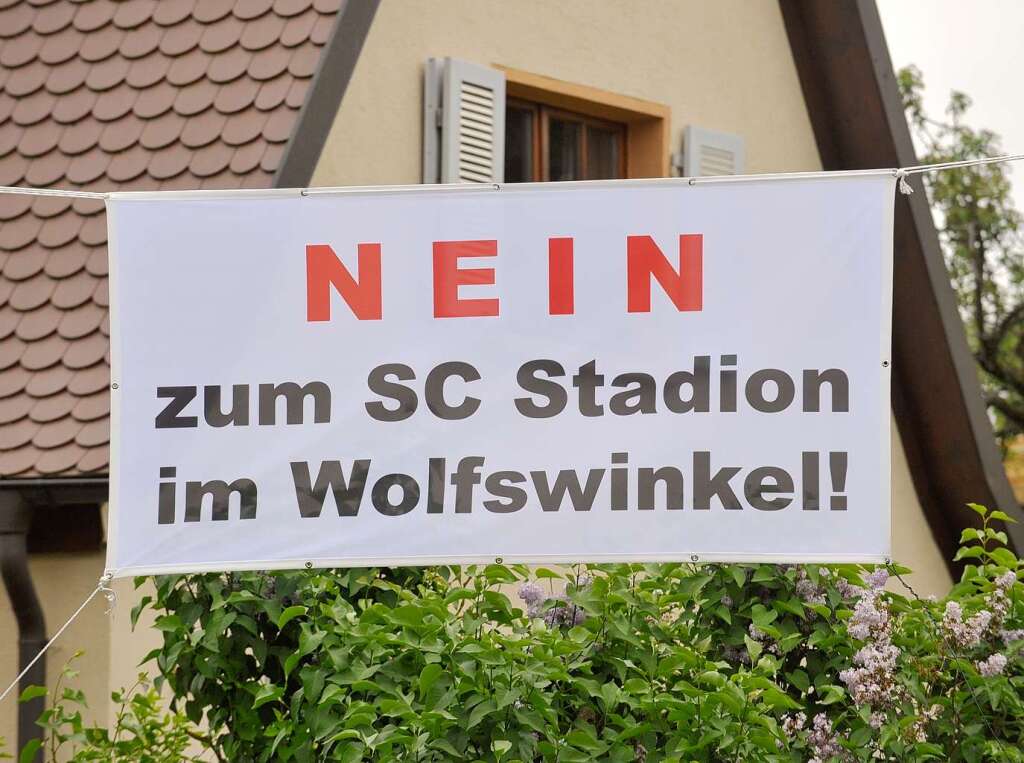 Protest gegen das geplante SC-Stadion im Wolfswinkel