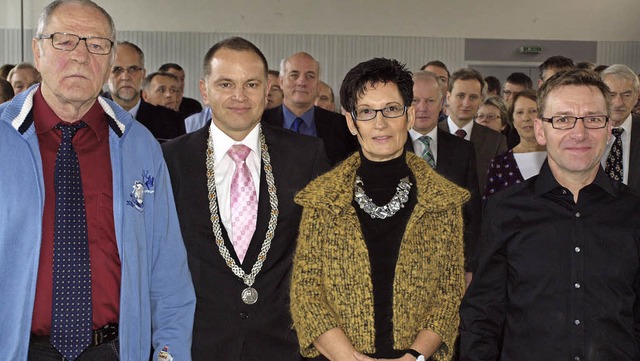 Ehrungen beim Neujahrsempfang der Geme...Scheiding, Elfi Dreher und Rolf Weber   | Foto: Michael Haberer