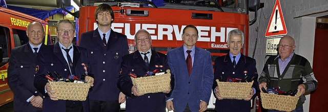 Sasbach. Die bei der Generalversammlun...ar Helbling daneben Johannn Schneider.  | Foto: Roland Vitt