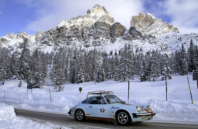 Kestenholz&#8217; Porsche macht im Gebirge eine gute Figur.   | Foto: Privat