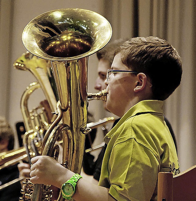 Kleiner Mann, groes Instrument: Der N...vereins Mahlberg zeigte, was er kann.   | Foto: Sandra Decoux-Kone