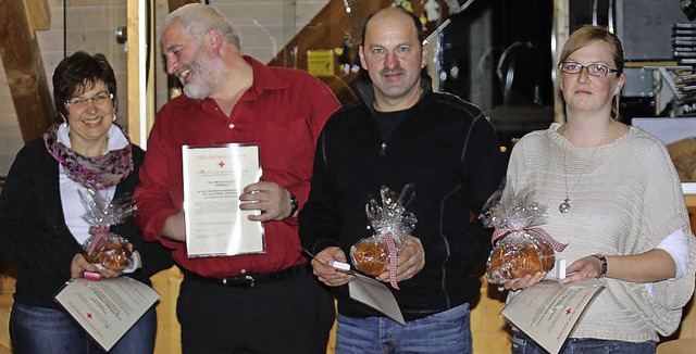 Ulrike Pfaff, Manfred Schtzle, Joachi...jahrsempfang persnlich in Empfang.     | Foto: GERT BRICHTA