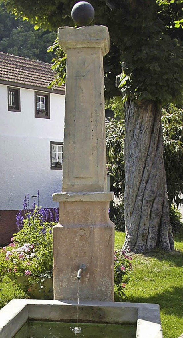 Mit dem Ortsbild, hier der Brunnen am Dorfbach, ist der Ortschaftsrat zufrieden.  | Foto: Ingrid Bhm-Jacob