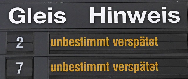 Eine hufige Info auf deutschen Bahnhfen  | Foto: dpa