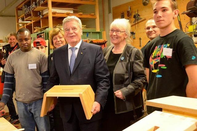 Bundesprsident Gauck besucht Jugendliche in Oberrimsingen
