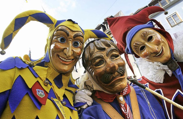 Hochkartiges Narrentrio: Waldkircher ...ier beim Narrenfest 2007 in Endingen.   | Foto: Archivfoto: Patrik Mller