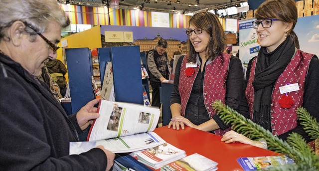 Am Messestand der Hochschwarzwald Tour...r nun auch das Rothauser Land gehrt.   | Foto: Wilfried Dieckmann