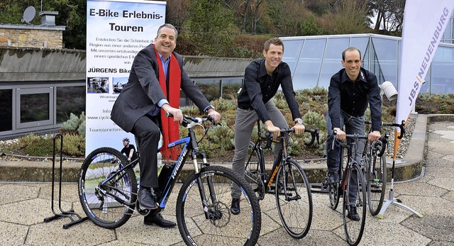 Mit dem Ziel, den   Radtourismus in Ba...ias Deuble (von links) schon mal los.   | Foto: Sigrid Umiger
