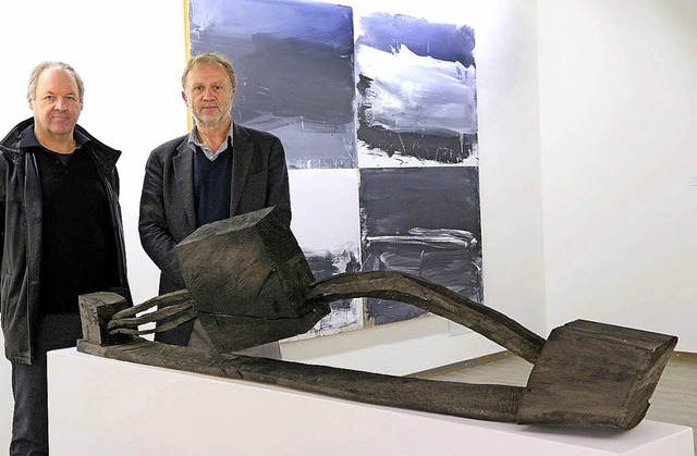 Bildhauer Armin Ghringer (links) und Maler Werner Schmidt    | Foto: Archiv: Heck