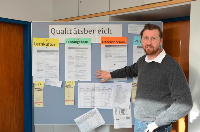 Schulleiter Siegmund Frh zeigt an der... die Gemeinschaftsschule beschftigen.  | Foto: Agnes Pohrt