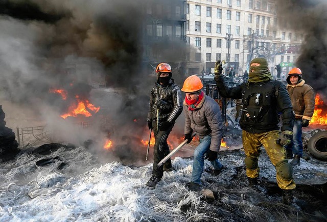 Die Proteste der Regimegegner in Kiew brechen nicht ab.  | Foto: dpa