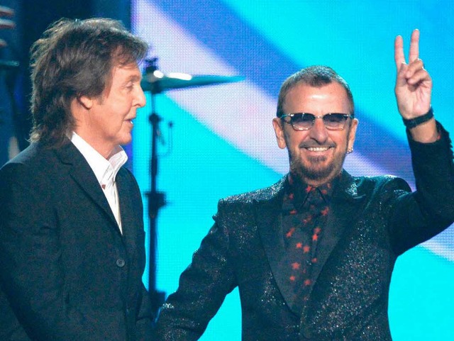 Paul McCartney und Ringo Starr, die beiden noch lebenden Mitglieder der Beatles  | Foto: AFP