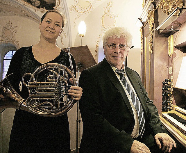 Hanna Stazsewka und Klemens Schnorr haben gemeinsam in Mahlberg musiziert.   | Foto: Sandra Decoux-Kone