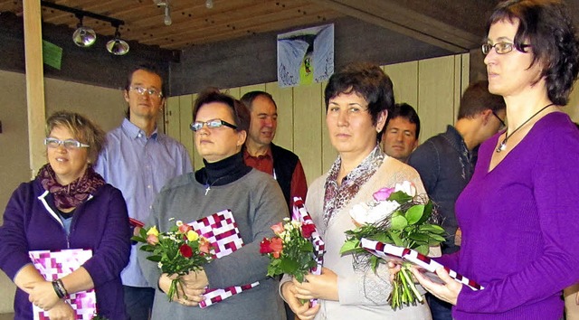 Geehrt wurden in Schnau vier evangeli...wald, Galina Dering und Monika Blsi.   | Foto: ZVG