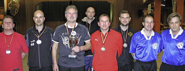 Die Bestplatzierten des Grmpelturnier... Adler, Stefan Grafmller, Heiko Weber  | Foto: Frivat