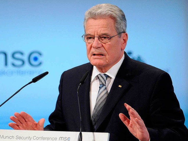 Joachim Gauck bei der Sicherheitskonferenz in Mnchen  | Foto: dpa