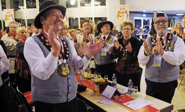 Beste Stimmung herrscht bei der Jubilumsfeier in der Sulzberghalle.   | Foto: Wolfgang Knstle