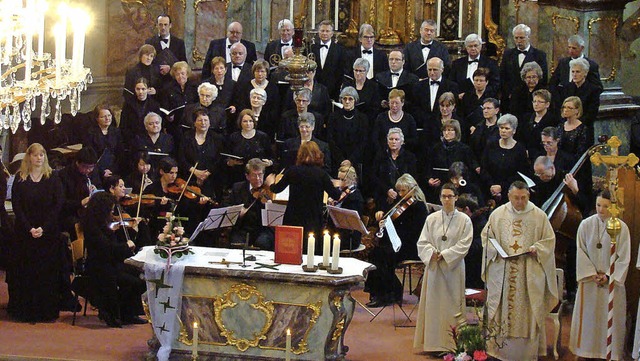 Die Chorgemeinschaft Hohberg umrahmte das Patrozinium St. Brigitta.   | Foto: Susanne Ramm-Weber
