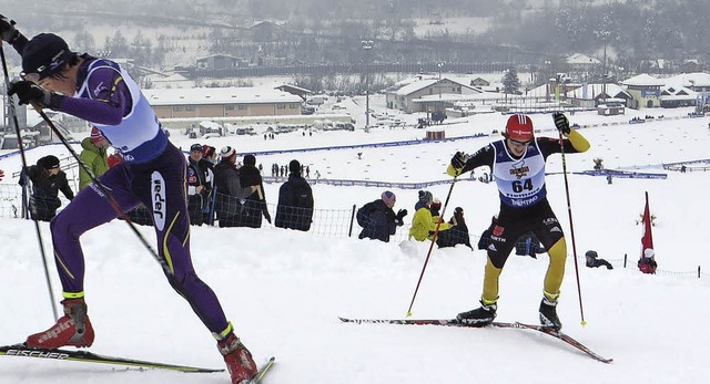 Der 16-jhrige Janosch Brugger (rechts...tschen 4x5-Kilometer-Staffel gesetzt.   | Foto: notz