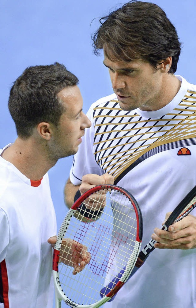 Gute Zweckgemeinschaft: Philipp Kohlschreiber (links) und Thomas Haas  | Foto: dpa