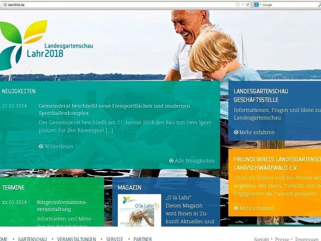 Das ist die Homepage zur Lahrer Landesgartenschau.  | Foto: bz