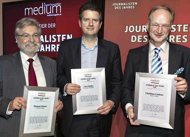 Die Chefredakteure des Jahres bei Regi...omas Hauser von der Badischen Zeitung.  | Foto: Medium-Magazin