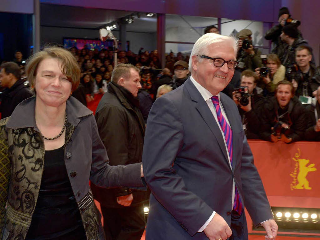 Der deutsche Auenminister Frank-Walter Steinmeier und Frau Elke Bdenbender