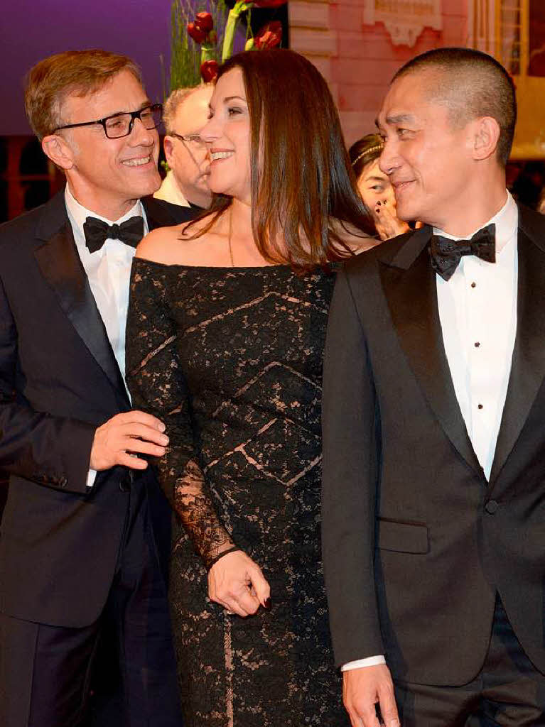 Die Jurymitglieder Christoph Waltz (l), Barbara Broccoli und Tony Leung