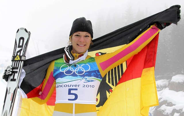 Maria Hfl-Riesch bei den Olympischen Winterspielen 2010 in Vancouver.   | Foto: dpa