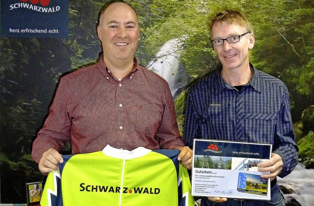 Wolfgang Dornfeld (links) und Sascha H...mage-Videos ber den FlowTrailWutach.   | Foto: Privat